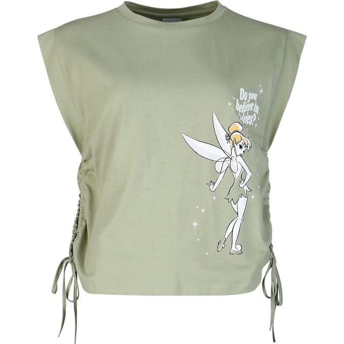 Peter Pan - Disney Top - Tinker Bell - Never Grow Up - M tot XXL - voor Vrouwen - olijf