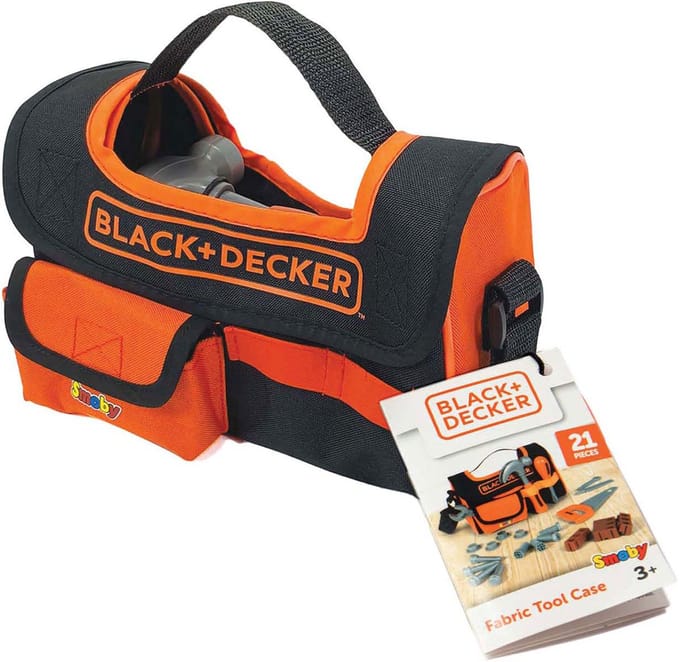 Smoby Black & Decker speelgoed gereedschapstas met accessoires, 21-delig.
