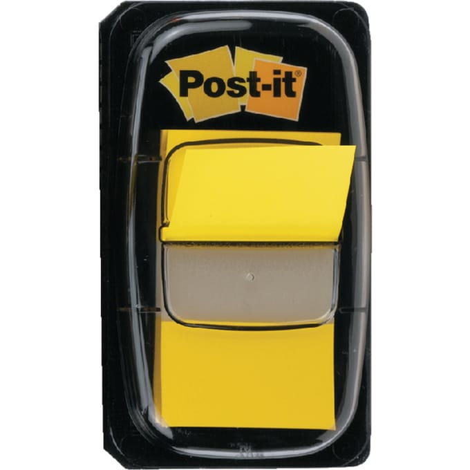Post-it - index standaard | ft 24 | 4 x 43 | 2 mm | houder met 50 tabs | geel