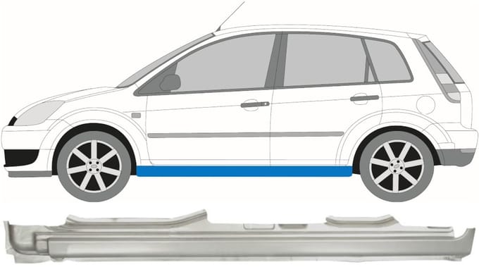 Volledige dorpel voor Ford Fiesta 2002-2008 / Links
