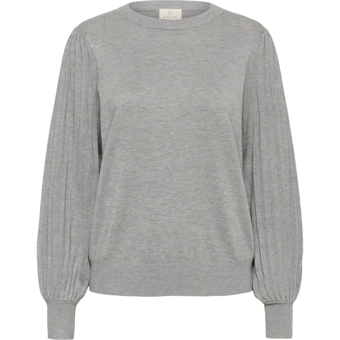 Kaffe KAlone Knit Pullover Dames Trui - Light Grey Melange