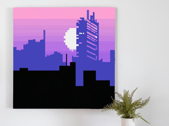 Cyberpixels | Cyberpixels | Kunst - 30x30 centimeter op Canvas | Foto op Canvas
