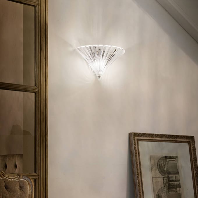 Ideal Lux wandlamp Santa, breedte 39 cm, transparant, glas