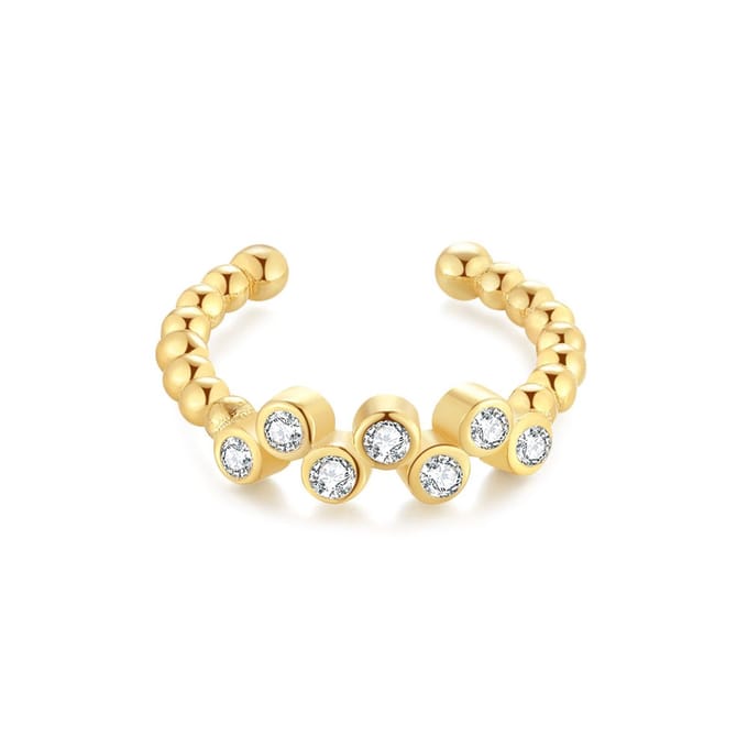 Twice As Nice Oorbel per stuk in 18kt verguld zilver, earcuff