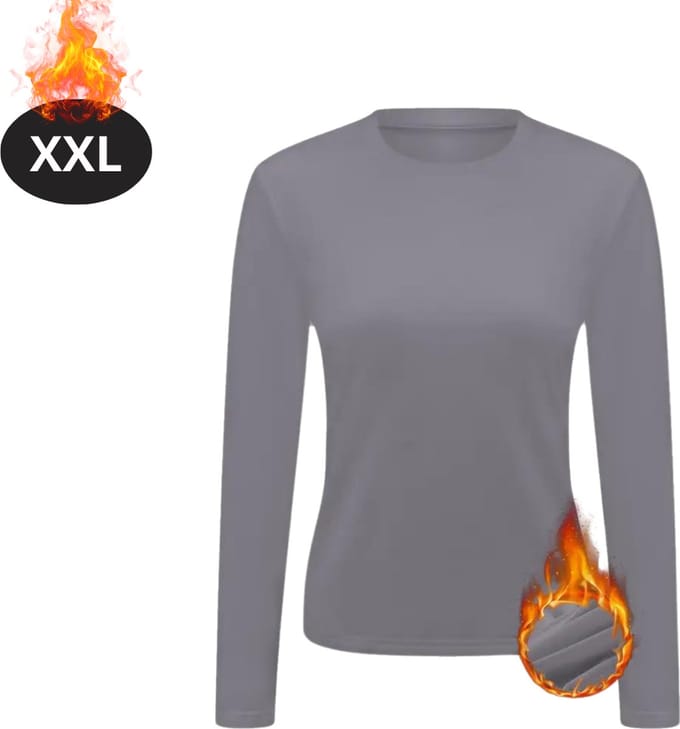 Nivard Thermokleding Dames - Thermoshirt - Polyester - Winter - Lange Mouwen - Lood - XXL