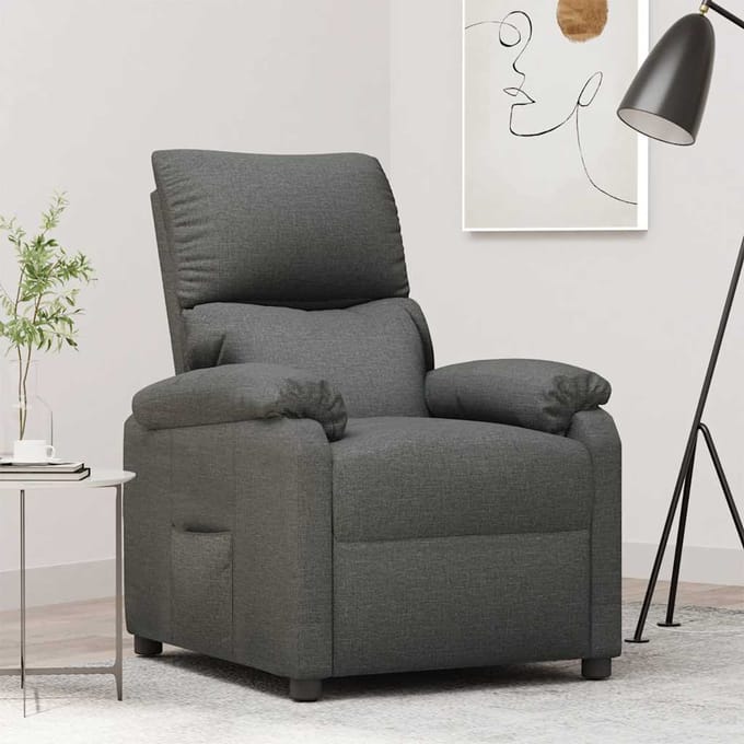vidaXL - Fauteuil - verstelbaar - stof - donkergrijs