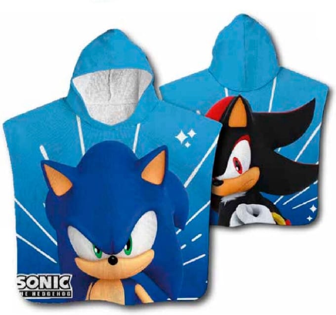Sonic The Hedgehog microfibre poncho towel