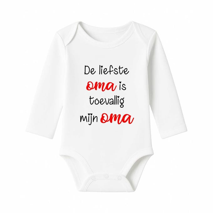 Romper De liefste Oma is toevallig mijn Oma - wit - lange mouw