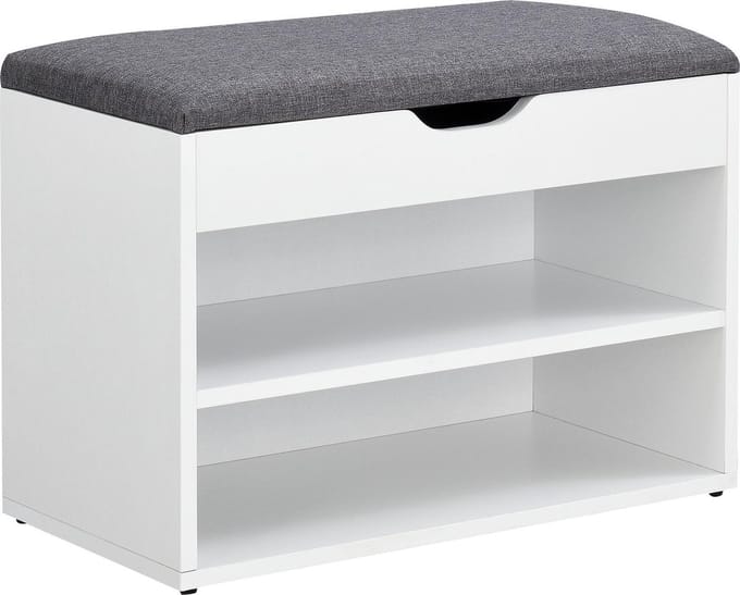 Schoenenkast Gentofte 46x60x30 cm wit en grijs