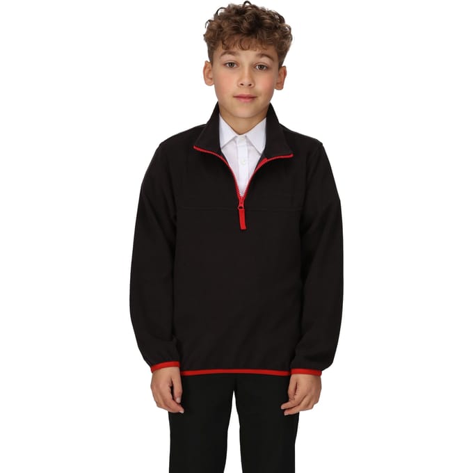 Regatta Kinder/Kids Microfleece Half Rits Fleece (Zwart)