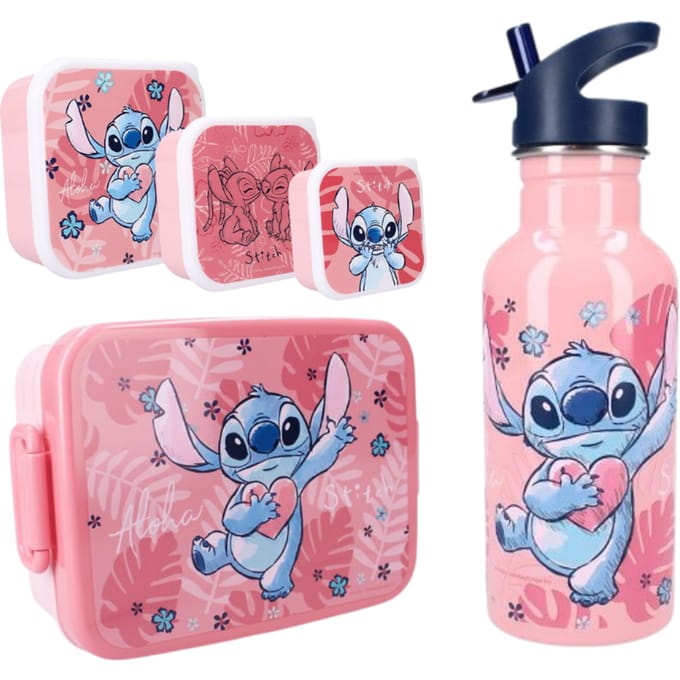 Lilo & Stitch lunchset; lunchbox, snackbox en drinkfles
