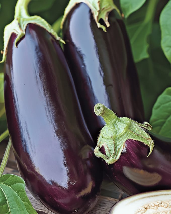 2 sets - Aubergine Zaden Solanum Melongena Violetta Lunga 2 Eenjarig