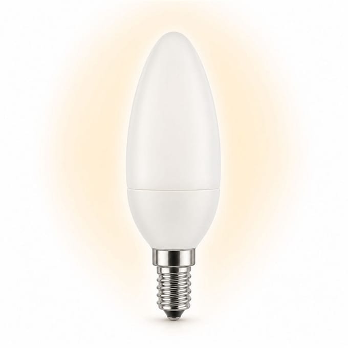 1x Kaarslamp Spaarlamp E14 - 7W - Daglicht (6400K) - 420 lm - 10 jaar - Niet Dimbaar