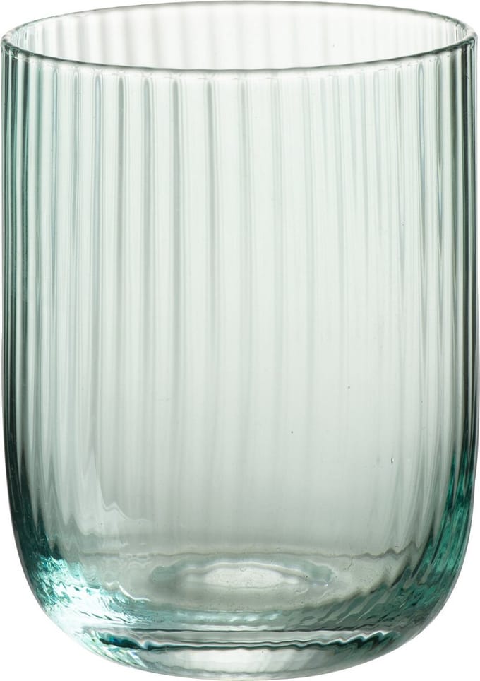 J-Line glas Kyle - glas - transparant/groen - 6 stuks