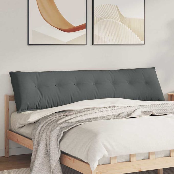 vidaXL - Rugkussen - Donkergrijs - 200 - x - 19 - x - 50 - cm - Stof
