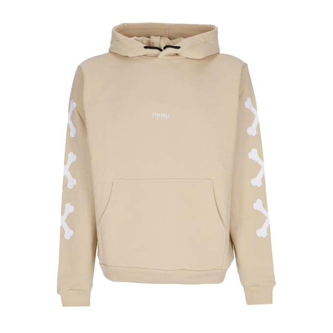 Cross Bones Lichtgewicht herenhoodie beige/wit