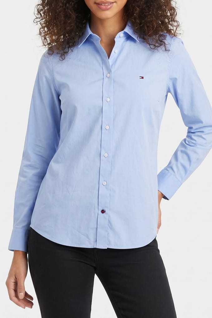 Tommy Hilfiger Flex Poplin Custom Shirt Light Blue Taglia: 41 | Magliette intime Outlet | Uomo | Blu