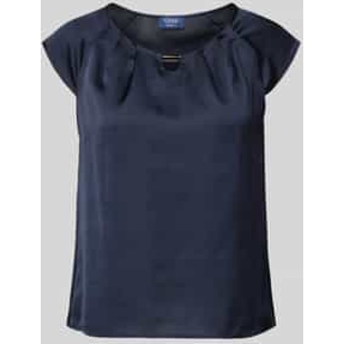 T-shirt van satijn met ronde hals