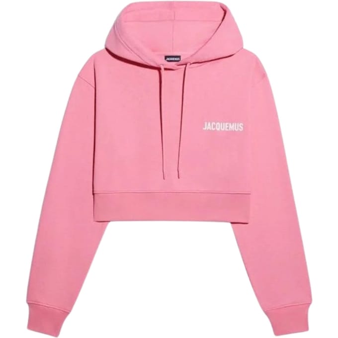 Jacquemus Le Sweatshirt Court Pink Cropper Hoodie