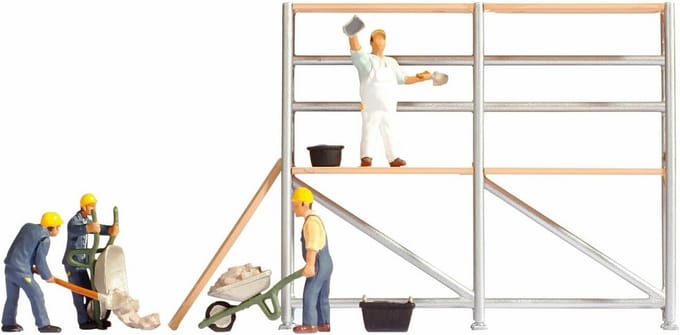Kleurrijke metselaarfiguren voor modelbouw - HO schaal