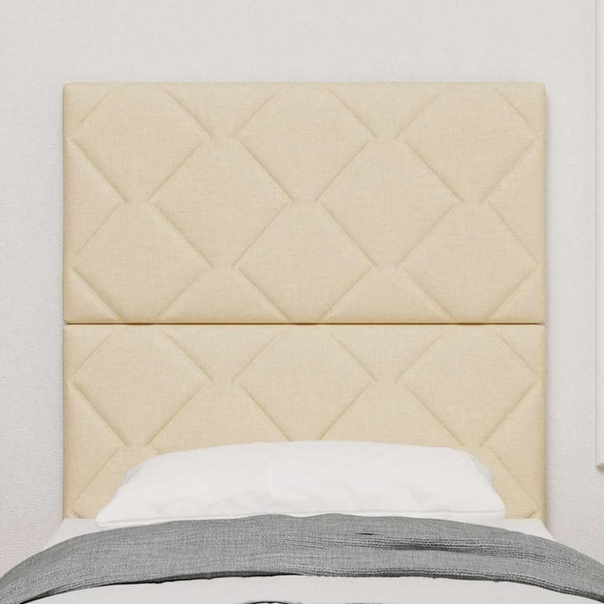 vidaXL - LED - Hoofdbord - Crème - 80 - cm - Stof