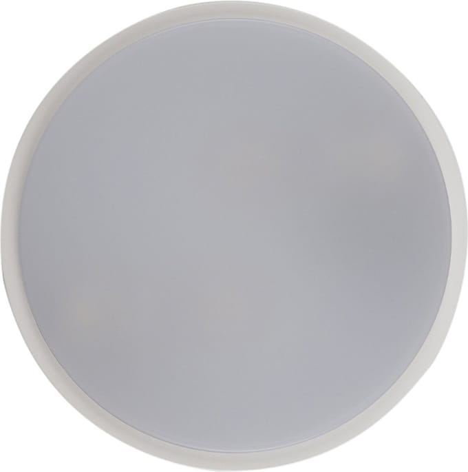 Olucia - JAMES - Buitenplafondlamp met bewegingssensor - Wit - Vorm: Rond