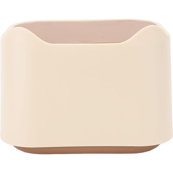 Prullenbak voor kattenbakvulling met deksel van het drukknooptype, gesloten ontwerp, compacte multifunctionele prullenbak voor kattenafval beige