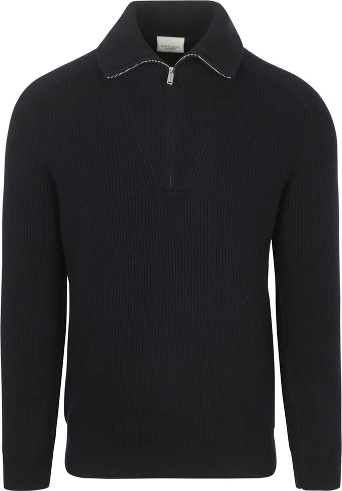 Profuomo Half Zip Pullover Wol Navy - Maat XL - Heren - Pullovers