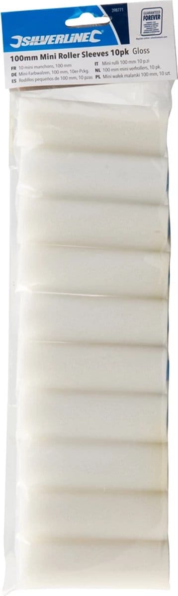 Silverline Mini verfrollers - Lak - Fijne afwerking - 100 mm - 10 stuks