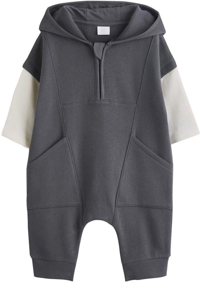 Next - Jongens - Rompertje met capuchon voor baby’s - Grijs