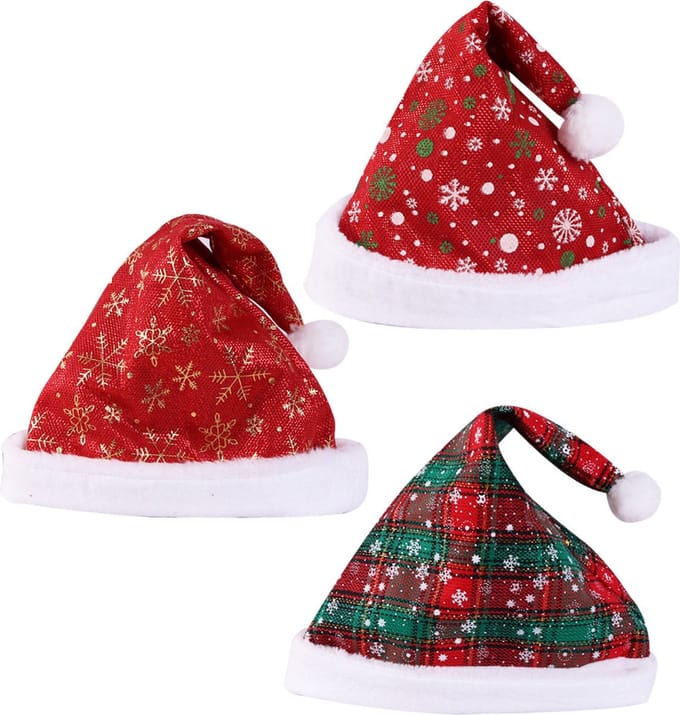 Kerstmuts Volwassenen Kerstkleding Kerstmuts Kind Kerstdecoratie Kerstmutsen Set van 3 Stuks