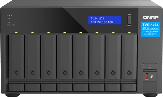 QNAP TVS-H874T-I7-32G data-opslag-server NAS Tower Ethernet LAN Zwart