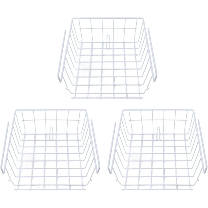 3 stuks Opbergmand voor onder plank IJzer Ruimtebesparend Multifunctioneel Hangend Onder Kast Organizer white
