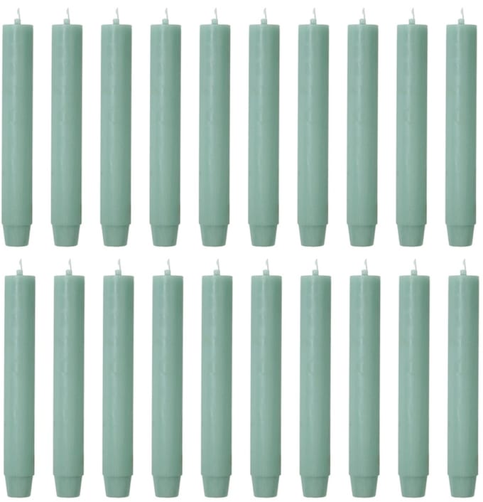 Rustik Lys chique mooie dinerkaarsen pak van 20 stuks 2.6 x 18 cm in de kleur Sage