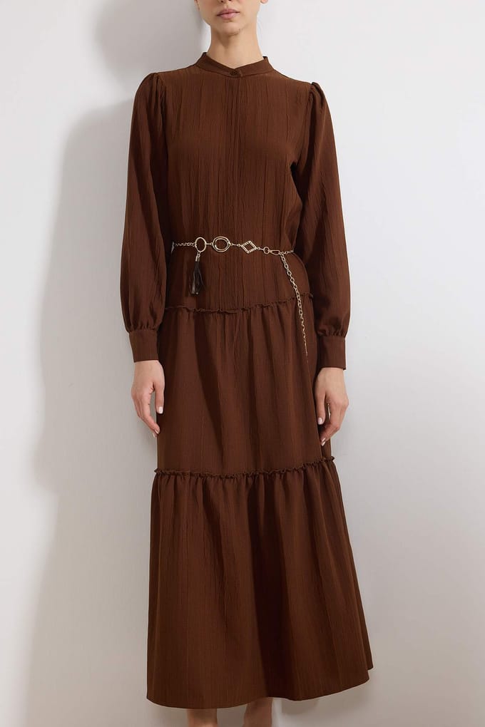 Dames maxi-jurk, plat model, lang, casual/dagelijks, A-lijn model, geschikt voor hijab