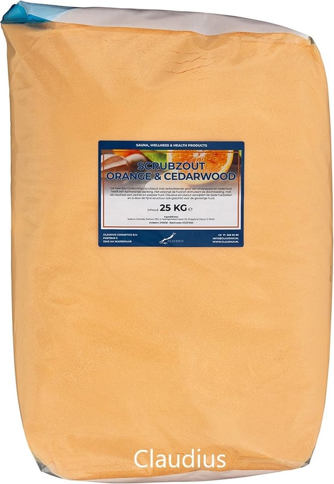 Scrubzout Sweet Orange & Cedarwood - 25 kg - Hydraterende Lichaamsscrub