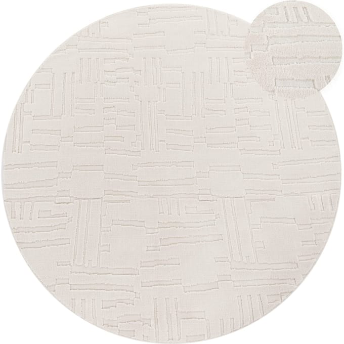 Modern tapijt Tokko crème 120 cm rond