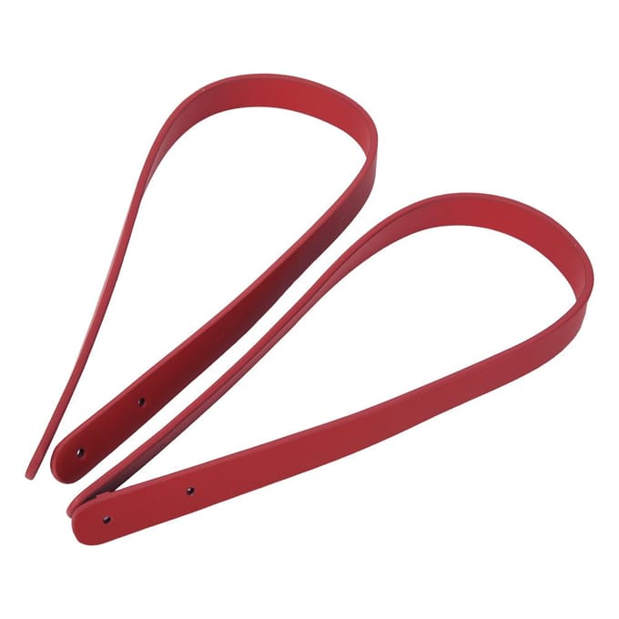 2 STUKS 65cm Handgemaakte Leren Tassenhandvatten met Klinknagels DIY Patchwork Bagage Accessoires Zalmroze rood