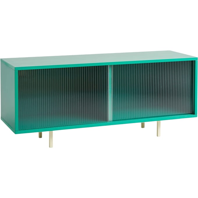 HAY Colour Cabinet M - dark mint - floor - met glazen deuren