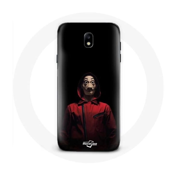 Case voor Samsung Galaxy j7 2017 Edge La casa de papel Masker Zwarte Achtergrond