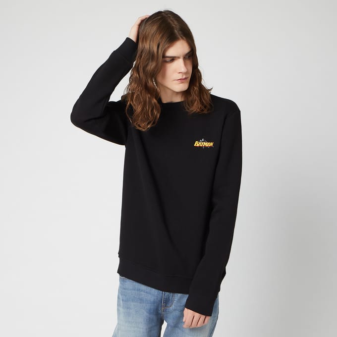 DC Batman Unisex Embroidered Sweatshirt - Black - S