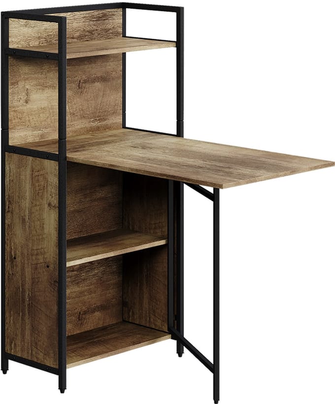 Vicco Bureau Savio, Eiken rustiek, 30-100 x 57 cm met opklapbaar tafelblad