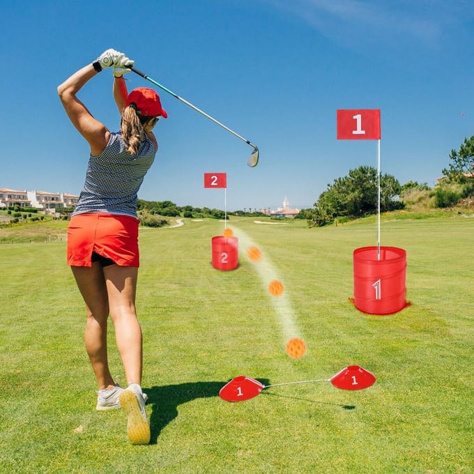 Achtertuin Golfspel 3 Holes Draagbaar Emmer Golfspel voor Kinderen en Volwassenen
