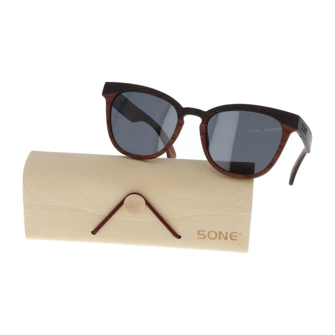 5one® Palermo - Ebony/Rosewood houten multilaags montuur - lens  grijs