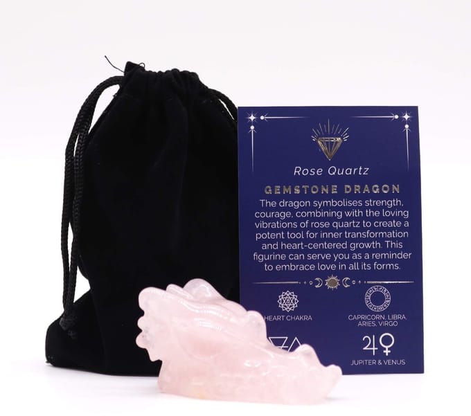 Edelsteen Grote Drakenkop - Rozenkwarts 60x30x35mm