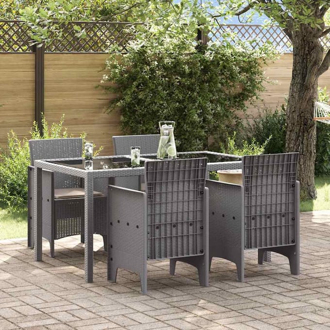 vidaXL Tuinstoel 4 pcs Lichtgrijs 53 x 49 x 85 cm Polypropyleen