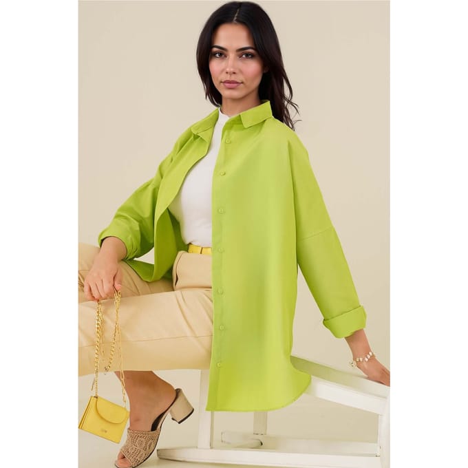 Ontspannen Fit Poplin Shirt met Knopen Sluiting