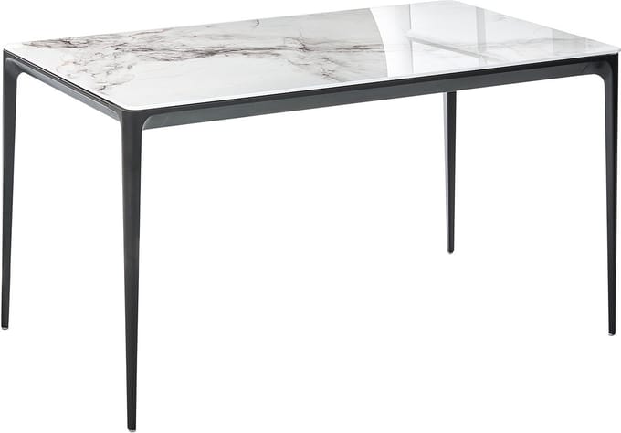 JOLLEIN - Eettafel - Wit marmer - Veiligheidsglas