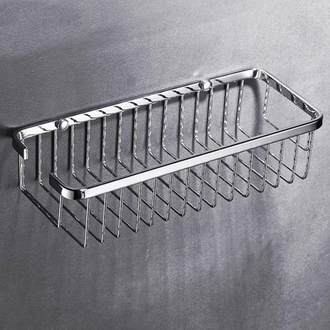 Roestvrijstalen Wandgemonteerde Shampoo Conditioner Houder Opbergmand Plank Organizer Badkamer white