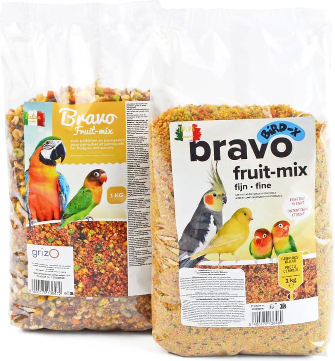 Opfokvoer Bravo Fruit mix fijn 1 kg